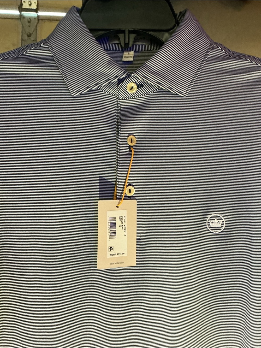Peter Millar Polo Microstripes Black & White NWT  Small Style # ME0EK11S #Golf